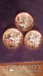 Три старые фарфоровые  тарелочки Япония, фото №2