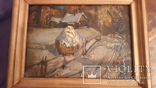 Картина в раме пейзаж,картон,масло с подписью на обороте Гончар, фото №3