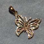 Золотой подвес с бриллиантами (бабочка), фото №4