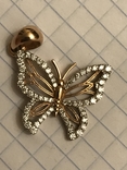 Золотой подвес с бриллиантами (бабочка), фото №3