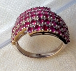 Кольцо серебряное с рубинами. 53 рубина , 2,12 ct, фото №2