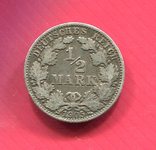 Германия 1/2 марки 1905 ,,D,,, фото №2