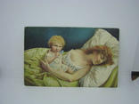 Открытка Мама с ребенком. мама спит. чистая, фото №2