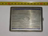 Портсигар серебро 800 пробы Эмаль Европа вес 112 ,2 грамм, фото №2