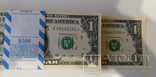 1 доллар США 2013 год. Пачка 100 банкнот, номера подряд. Серия замещения, звезда, фото №2