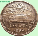 43.Мексика 20 сентаво, 1964 год, фото №2