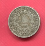 Франция 2 франка 1887 Церцея, фото №3