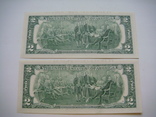 2 банкноты по 2 доллара США, фото №5