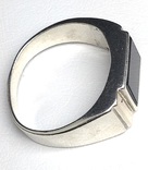Кольцо, черный камень, позолота, фото №7