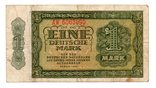 Банкнота Германия 1 марка 1948 год (ГДР Первая серия) AW 6063090 (VF), фото №2