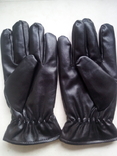 Перчатки мужские кожзам черные М - XL, фото №2