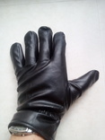 Перчатки мужские кожзам черные М - XL, фото №3