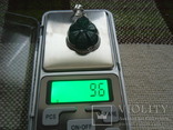 Кулон с зеленым камнем серебро 925, фото №8