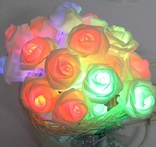 Гирлянда Розы на батарейках. 5 метров. Разноцветная. Светодиодная переносная. Автономная, фото №6