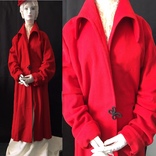 Пальто Винтажное 1930-1940 год.Шерсть яркого красного цвета.Подкладка-крепдешин., фото №2