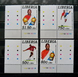 Либерия 1995 футбол спорт MNH**, фото №3