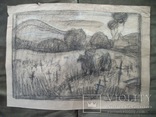 8 Картина. Сельский пейзаж. Бумага, пастель, карандаш. Размер 70*50 см, фото №3