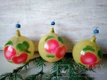 Елочные игрушки шары "яблочки 3 шт" СССР, фото №5