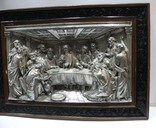 Большая Икона Горельеф Тайная Вечеря ( Серебрение , Испания ) 69*49 см, фото №5