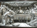 Большая Икона Горельеф Тайная Вечеря ( Серебрение , Испания ) 69*49 см, фото №7