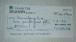 Lloyds TSB Bank (Англия) чек на 2,5 фунта., фото №3