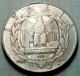 2 лиры 1940 год Италия ( не магнитная), фото №2