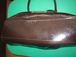 Кожаная лакированная женская сумка, фото №8