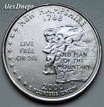 США, 25 центов 2000 Р (New Hempsire 1788), фото №2