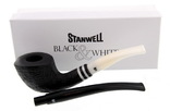 Курительная трубка Stanwell Black and White Black Sand/Mat Top 409, numer zdjęcia 2