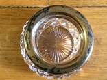 Хрустальная солонка и ложечка серебро 875 пр позолота, фото №8