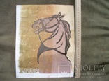 18 Картина. Эстамп. Лошадь. Краска, ватман, печать. Размер 30*25 см, фото №3