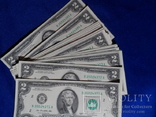 2 доллара США 2013 г UNC 25 банкнот номера подряд штат NEW YORK, фото №3