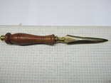 Латунный нож с деревяной ручкой для писем, фото №3
