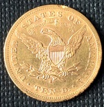 Золотая монета 10 долларов 1880г, фото №3
