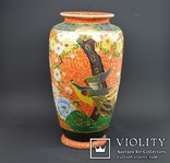 Японская ваза ручной работы с живописью - высота 30 см, фото №2