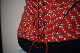 Корсет женский ручной работы. Красный и синий хлопоковый кружевной корсет, фото №4