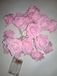 Гирлянда розовые Розы на батарейках. 3 метра. Светодиодная переносная. Автономная, фото №8
