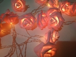 Гирлянда розовые Розы на батарейках. 3 метра. Светодиодная переносная. Автономная, photo number 11