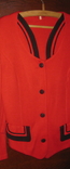 Пиджак женский трикотажный красного цвета, numer zdjęcia 3