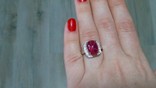 Кольцо серебряное 925 натуральный звездный рубин, сапфир., фото №7
