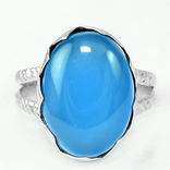 Кольцо серебряное 925 натуральный голубой халцедон., фото №2