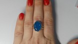 Кольцо серебряное 925 натуральный голубой халцедон., фото №5