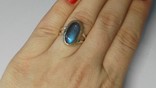 Кольцо серебряное 925 с натуральным синим лабрадоритом., фото №5