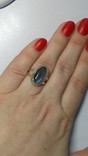 Кольцо серебряное 925 с натуральным синим лабрадоритом., фото №7