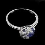 Кольцо серебряное 925 натуральный танзанит, цирконий., фото №4