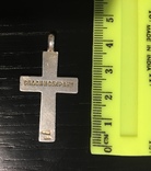 Крестик нательный с эмалью серебро 84, фото №3