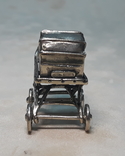 Серебряная миниатюра колясочка, фото №6