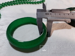 Бусы и браслет из полудрагоценного камня(Зелёный кварцит), фото №6