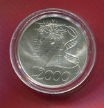 Италия  2000 лир 1998 UNC Код ДНК, фото №2