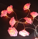 Гирлянда розовые Розы на батарейках. 30 роз. Светодиодная переносная. Автономная, фото №7